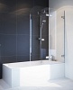 Шторка на ванну GuteWetter Trend Pearl GV-862B правая 90 см прозрачная, фурнитура хром